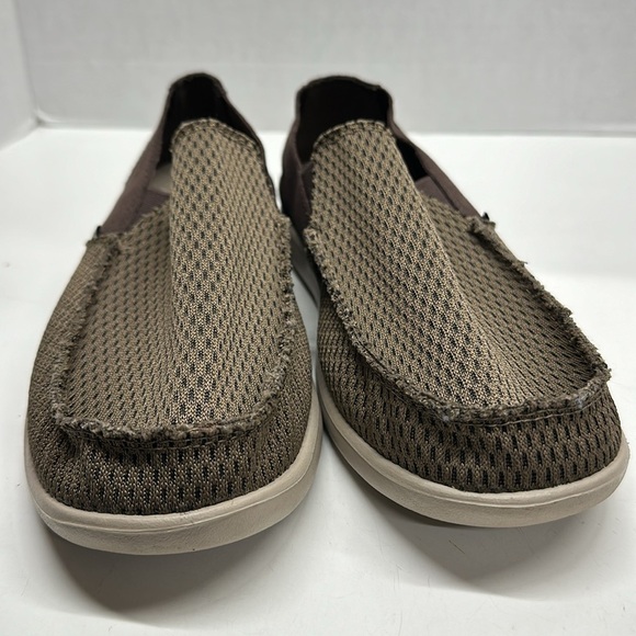 Crocs Santa Cruz Loafers Canvas Slip On Mesh Shoes Brown Tan 206558 Size Mens 9 - Picture 5 of 9